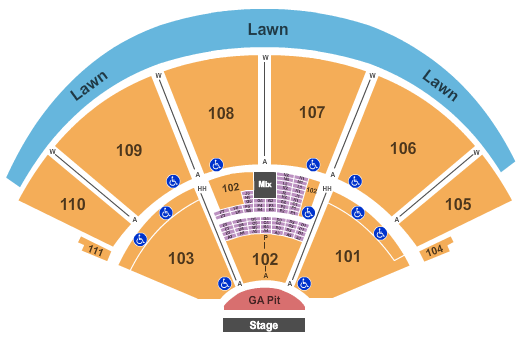 The Cynthia Woods Mitchell Pavilion Seating Chart: Endstage GA Pit