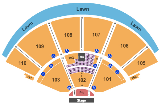 The Cynthia Woods Mitchell Pavilion Seating Chart: End Stage