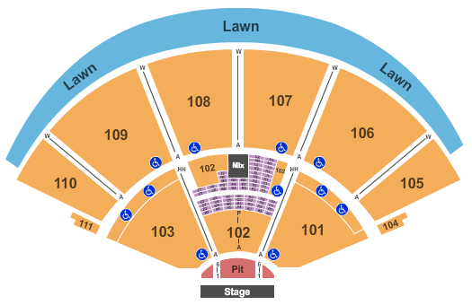 The Cynthia Woods Mitchell Pavilion Seating Chart: End Stage