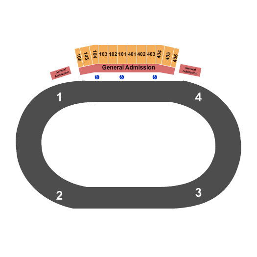 The Dirt Oval at Route 66 Raceway Map