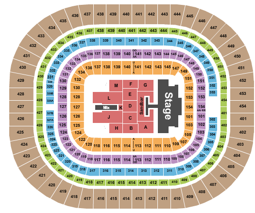 The Dome at America's Center Seating Chart: Kenny Chesney