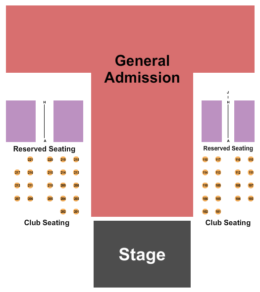 The Drill Hall at Base31 Seating Chart: Endstage Flr/Rsrv/Club 2