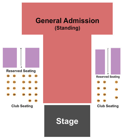 The Drill Hall at Base31 Seating Chart: Endstage Flr/Rsrv/Club 3