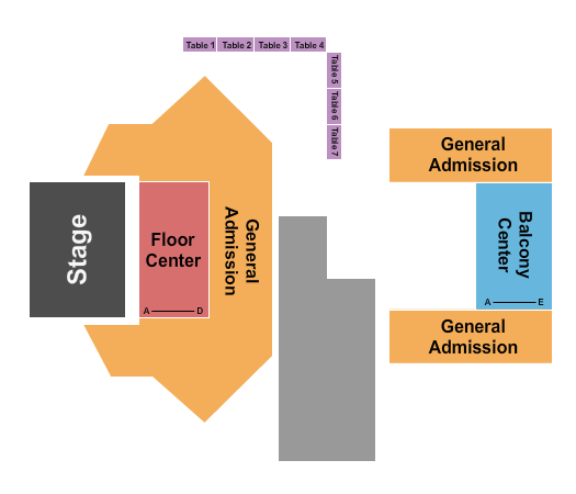 The Echo Lounge and Music Hall Seating Chart: Endstage GA/RSV Flr