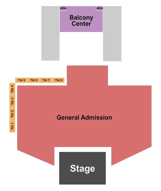 The Echo Lounge and Music Hall Seating Chart: GA Floor & Tables 2