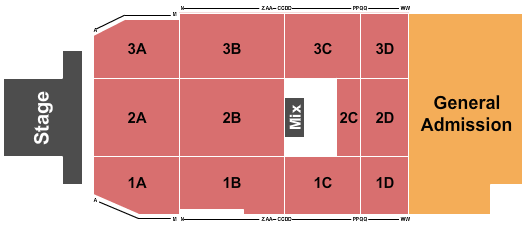 The Exhibition Hall at French Lick Springs Resort & Casino Seating Chart: End Stage 2