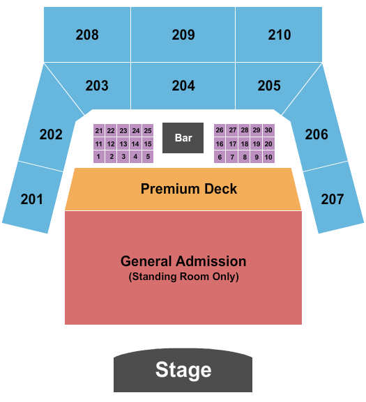 The Factory - Chesterfield Seating Chart: Endstage GA w/ Premium Deck