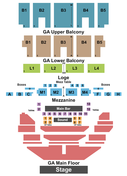 The Fillmore - Detroit Seating Chart: Endstage GA Floor GA Balcony