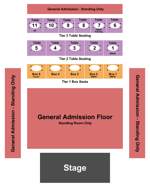 Commodore Ballroom Seating Chart