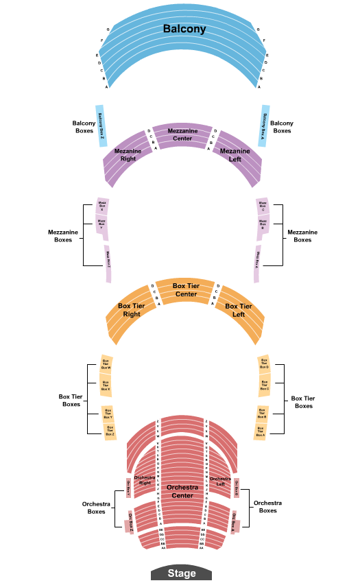 The Fisher Center for the Performing Arts Seating Chart: Endstage