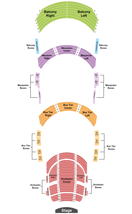 The Fisher Center for the Performing Arts Seating Chart: Endstage