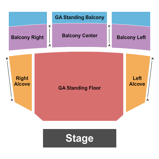The Fonda Theatre Seating Chart: GA/RSV/Alcove