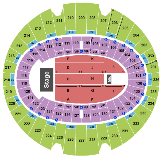 Toyota Amphitheater Detailed Seating Chart