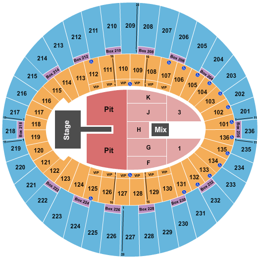 Pepsi Center Seating Chart Pink