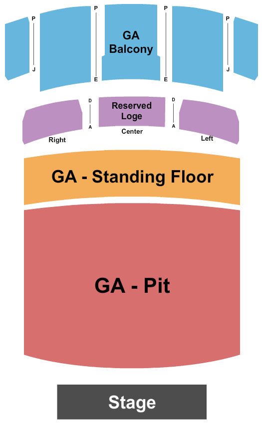 The Fox Theatre - Pomona Seating Chart: GA Pit/Floor/Balc-RSV Loge