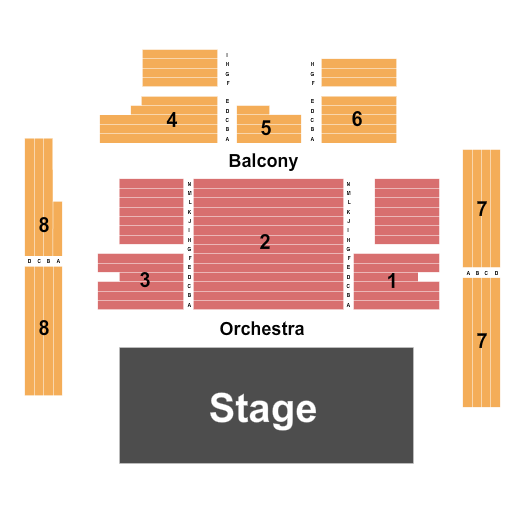 The Grand Ballroom at Milford Town Hall Seating Chart: Endstage