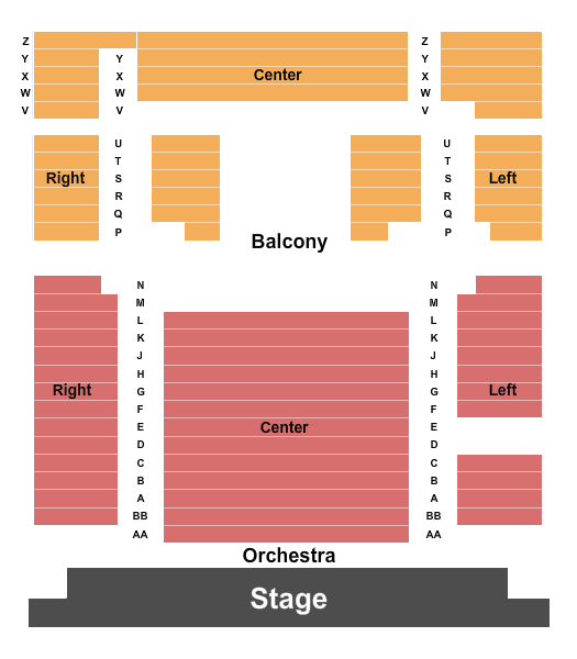 The Grand Theatre - GA Seating Chart: Endstage