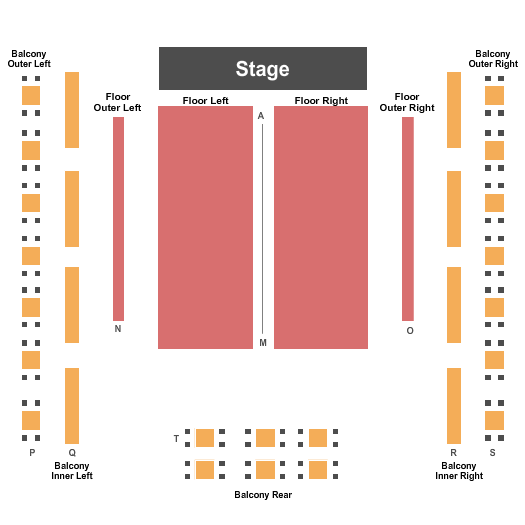 The Great American Music Hall Seating Chart: End Stage