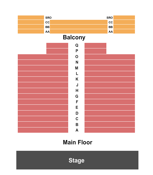 The Greenwich Odeum Seating Chart: Endstage Balcony