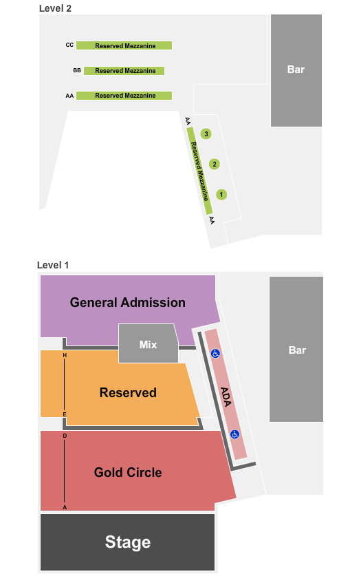 The Guild Theatre - Menlo Park Seating Chart: Endstage GC Reserved Front