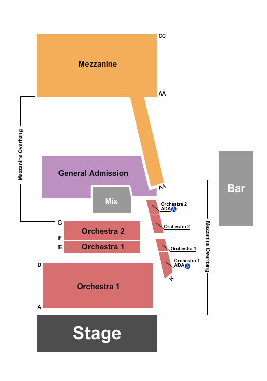 The Guild Theatre - Menlo Park Seating Chart: Endstage w/ GA