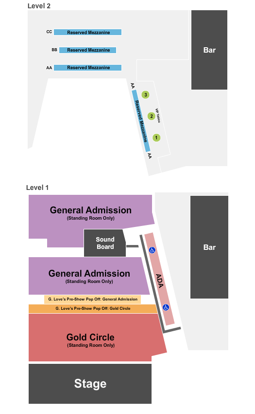 The Guild Theatre - Menlo Park Seating Chart: G. Love