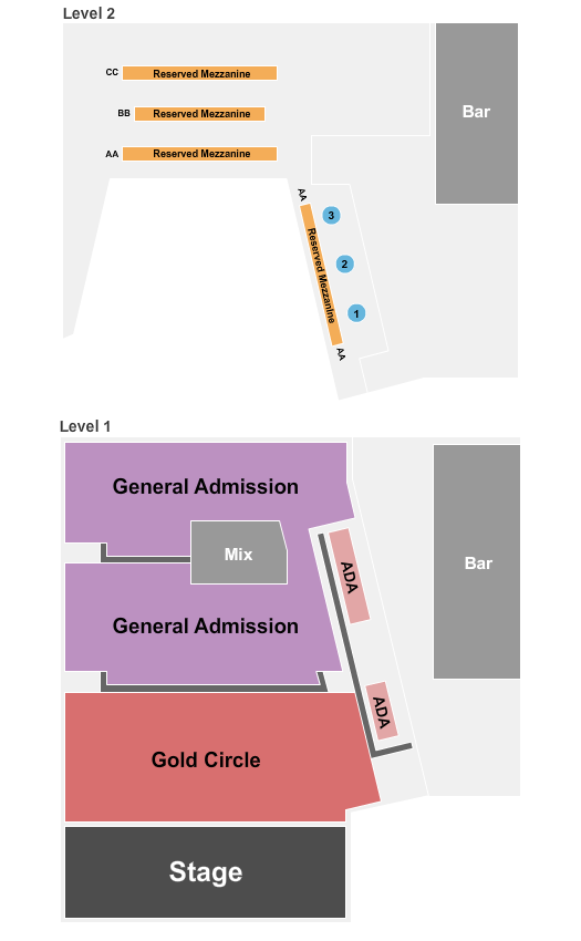 The Guild Theatre - Menlo Park Seating Chart: GC SRO/RSV Mezz