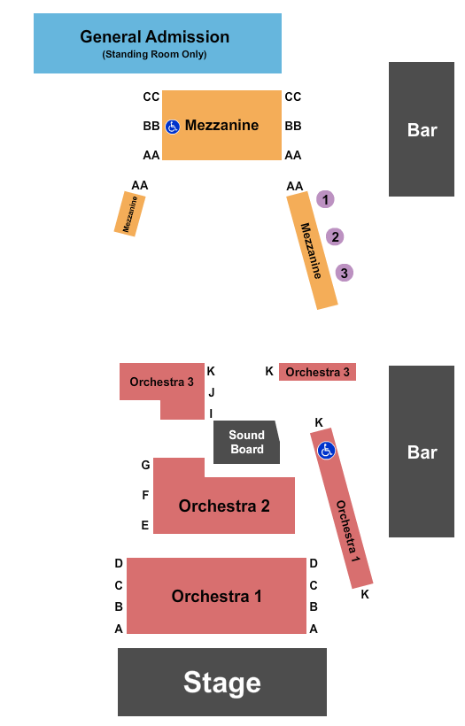 The Guild Theatre - Menlo Park Seating Chart: Endstage w/ GA 4