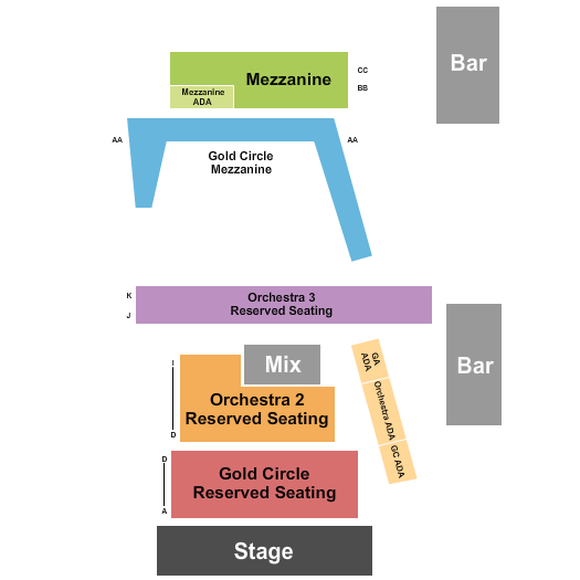 The Guild Theatre - Menlo Park Seating Chart: GC Orch/GC Mezz