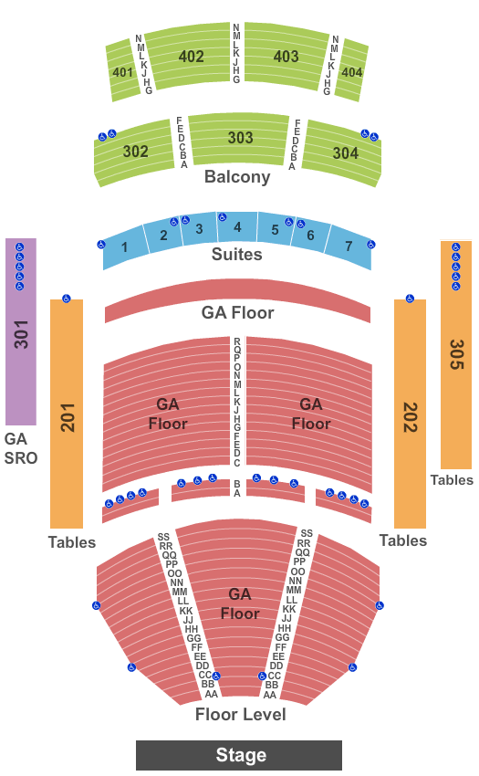 Hard Rock Cafe Seating Chart