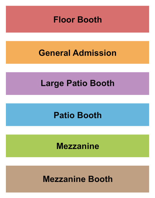 The Jones Assembly Seating Chart: GA - Flr Boothes Mezz Patio