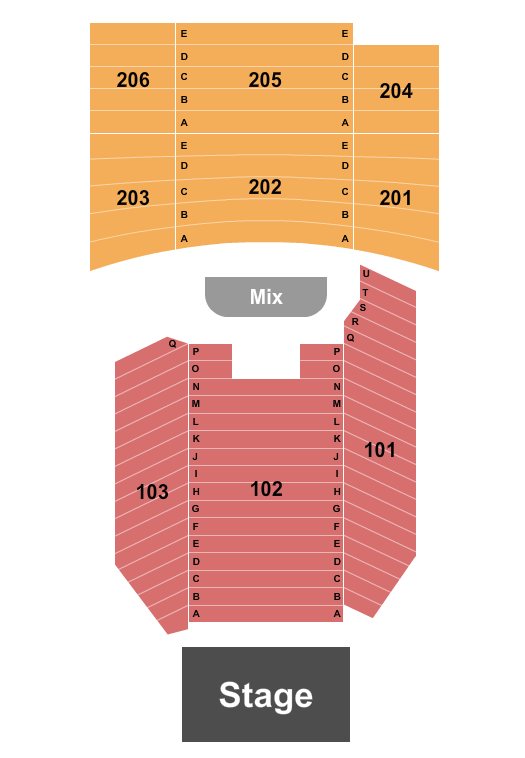 The Joy Theater Seating Chart: End Stage