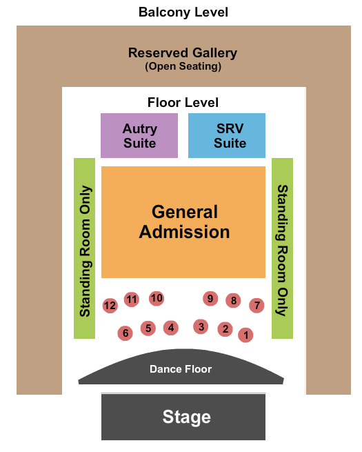 The Kessler Seating Chart: Dance Floor/Tables/GA