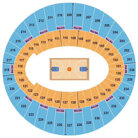 The Kia Forum Seating Chart: Basketball 1