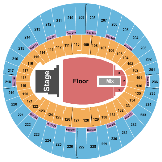 The Kia Forum Seating Chart: Endstage Floor 2