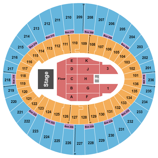 The Kia Forum Seating Chart: Endstage GA Floor 3