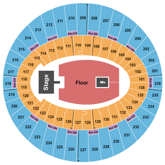 The Kia Forum Seating Chart: Endstage GA Floor w/ Catwalk