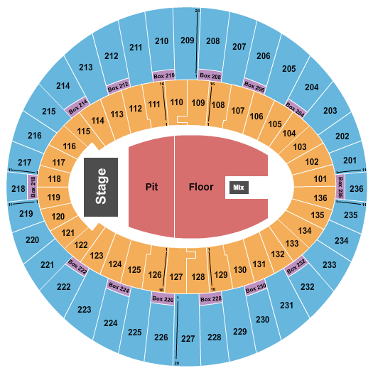 The Kia Forum Seating Chart: Endstage GA Pit & Floor