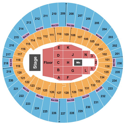 The Kia Forum Seating Chart: Endstage Pit 4