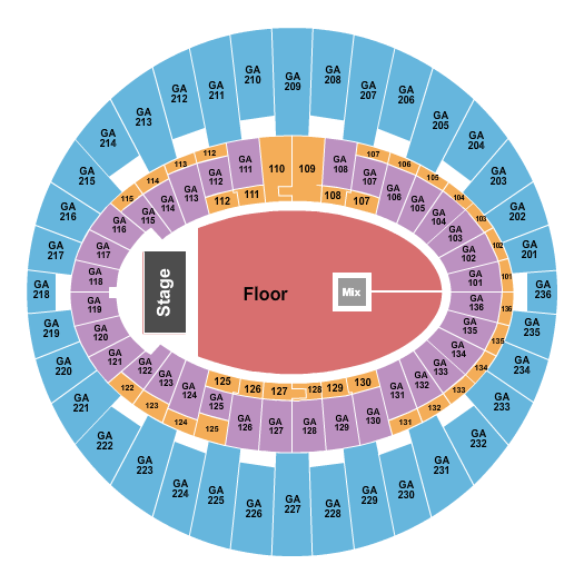 The Kia Forum Seating Chart: Endstage GA/Upper GA