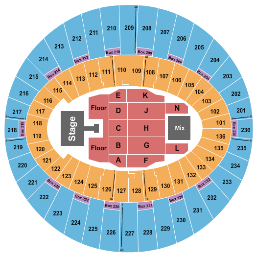 The Kia Forum Seating Chart: Hardy