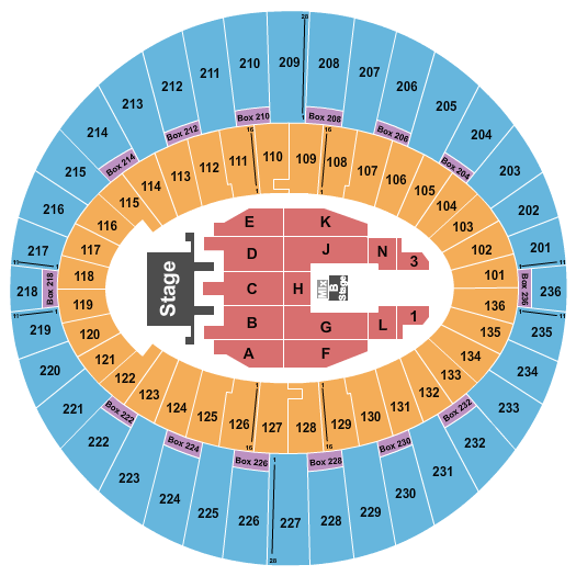 The Kia Forum Seating Chart: Mana