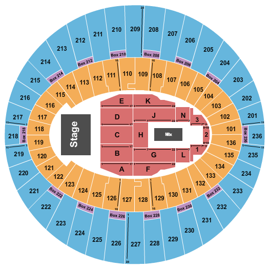 The Kia Forum Seating Chart: Rawayana