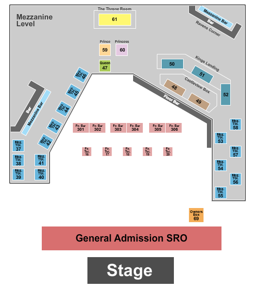 The King of Clubs - Columbus Seating Chart: Endstage GA Floor 2