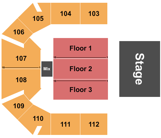 The Kovalchick Convention and Athletic Complex - Ed Fry Arena Seating Chart: Half House RSV - Numbered