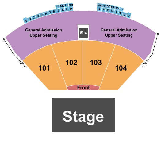 The Ledge Waite Park Amphitheater Seating Chart: EndstageFrontGA