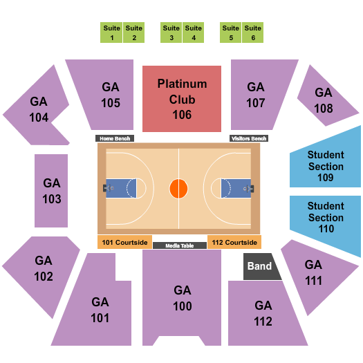 The Legacy Center At McNeese State University Seating Chart: Basketball