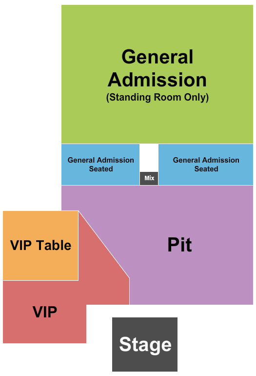 The Lumberyard Canyon Seating Chart: Pit/VIP/GA Seated & Standing