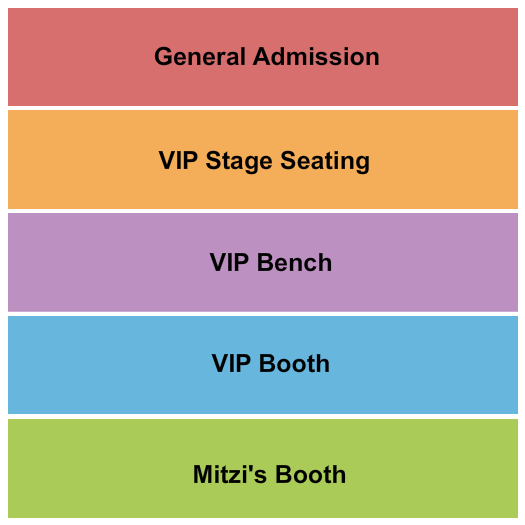 The Main Room at The Comedy Store Seating Chart: GA/Booth/Bench/VIP