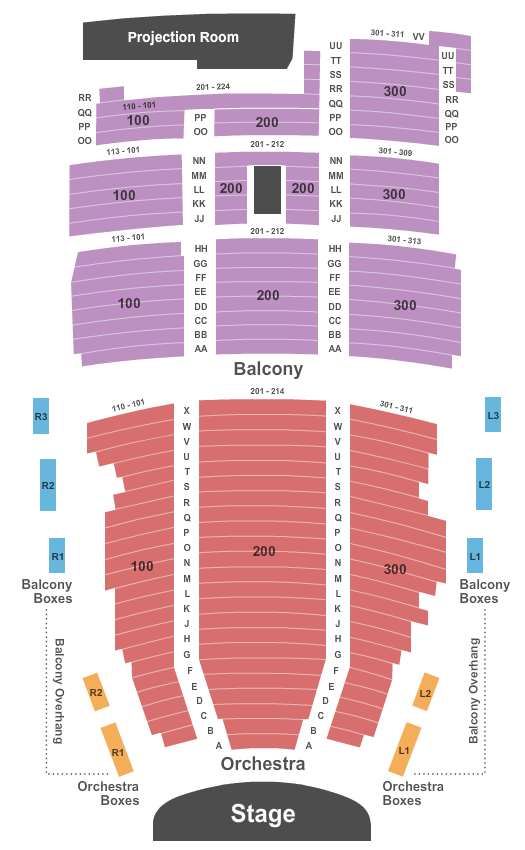 The Maryland Theatre Seating Chart: End Stage